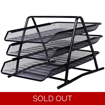 Document Tray 3tier Wiremesh Black